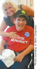 Beth with fan Steven Eltz, 15, of North Dakota, whose trip to meet the Chapmans was sponsored by the Make A Wish Foundation
