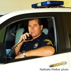 Officer Zane Hamrick responds to HPD dispatch