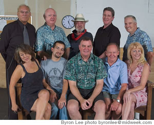 The cast includes, clockwise from top left, Don Stroud, Bill Bigelow, Terence Knapp, George O’Hanlon, Rico Tudor, Teresa Moore, Bob Whiting, Joe Moore, Shane Garcia and Bree Bumatai