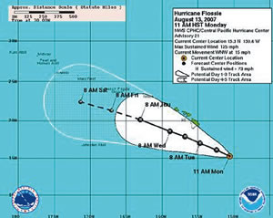 NWS Hurricane Flossie track