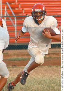 Kahuku's Jordan Kamae: back on the practice field