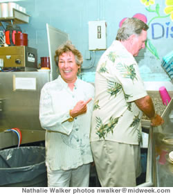 Bobby Lou with husband Stan Yeackel in the kitchen