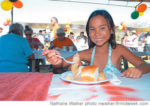 Look who's happy to be eating a hearty Thanksgiving meal