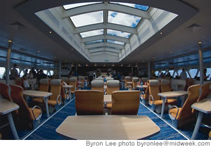 The interior of the Superferry is spacious and bright