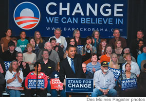 Obama and his supporters say that he is the only candidate who can deliver real change in D.C.
