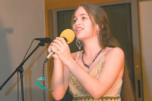 Elise Levin belts out a tune