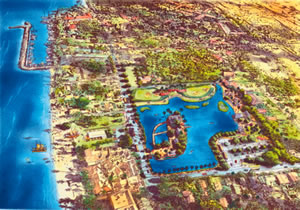 An artist's rendering of what a rebuilt Moku'ula would look like