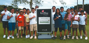 Keiki proteges on their first day in the Hookipa I Pookela golf program