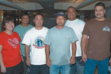 Karen Oshiro, Harold Esteron, Rick Sogawa, Ron Asato, Feiloaki Tuakoi and Gean Lithgow