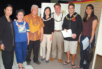 Zeny Muyot, Ethel Ward, Meredith Maeda, Audrey and U.S. Rep. Ed Case, Brandon Whitt and Makee Miyaha