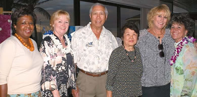 Sandra Simms, Judy and Bob Lee, June Nishimura, Donna Hoomanawanui and Avis Jervis