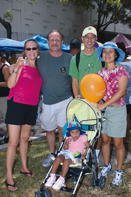 Terri and Bryan Hefner, Sofia, Scott and Sonya Hirano