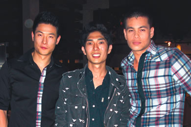 Richard Togami, creative director of Vice Classics, with models Michael Hsia and Karlos Olsen.