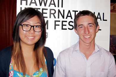 Mid-Pacific Institute students Esther Kang and Matthew Reese 